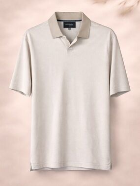 Jachs NY Men’s Size Large Color Khaki Classic Polo V-Neck Shirt New